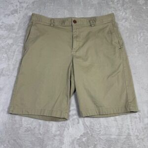 Tommy Bahama Mens Khaki Shorts Size 36 Flat Front Casual Chino Cotton